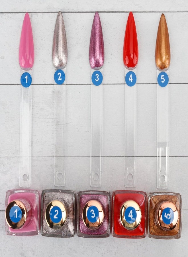 بي تي واي ام اس 200 قطعة من أعواد عينات طلاء الأظافر الشفافة مع حلقات وملصقات أرقام، عينات بلاستيكية لعرض ألوان طلاء الأظافر - Image 5